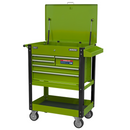 Sealey AP890MHV Heavy-Duty Mobile Tool & Parts Trolley with 5 Drawers & Lockable Top - Hi-Viz Green