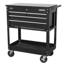 Sealey AP850MB Heavy-Duty Mobile Tool & Parts Trolley with 4 Drawers & Lockable Top - Black