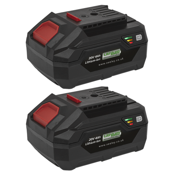 Sealey BK04 20V 4Ah Lithium-ion Power Tool Battery Pack Kit for SV20 Series