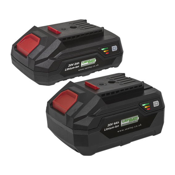 Sealey BK24 20V 2Ah & 4Ah Lithium-ion Power Tool Battery Pack for SV20 Series