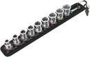 Wera 003970 10pc Belt B 1 Zyklop Holding Function Socket Set, 3/8"