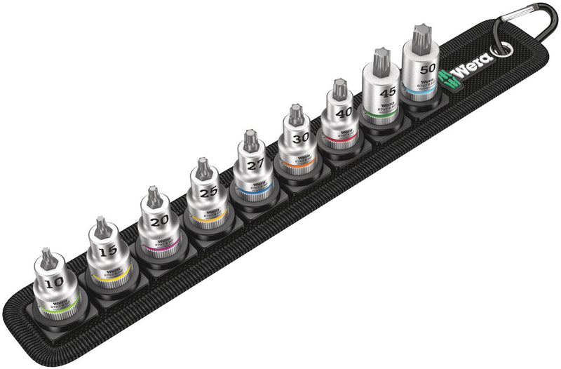 Wera 003972 9pc Belt B 3 TORX¨ Zyklop Holding Function Bit-Socket Set, 3/8"