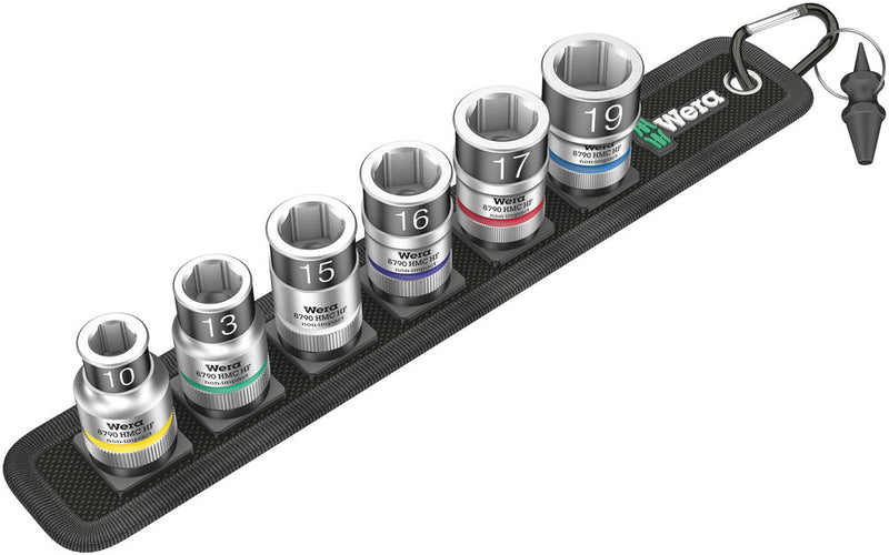 Wera 003995 7pc Belt C 1 Zyklop Holding Function Socket Set, 1/2"