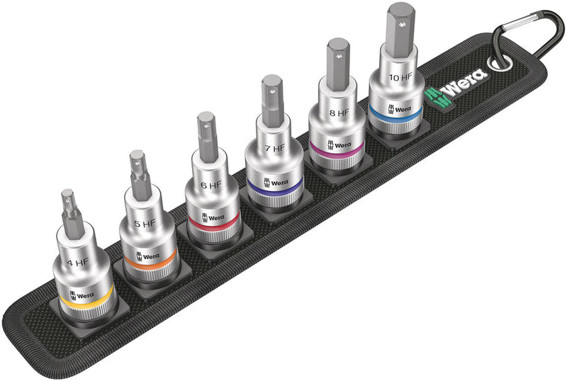 Wera 003996 6pc Belt C 2 Zyklop Hex-Plus Holding Function Bit-Socket Set, 1/2"