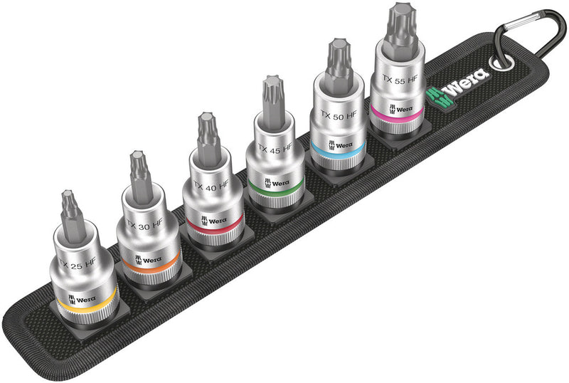 Wera 003997 6pc Belt C 3 TORX¨ HF Zyklop Holding Function Bit-Socket Set, 1/2"