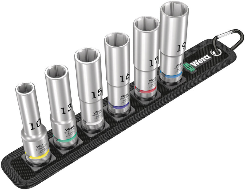 Wera 004565 6pc Belt C Deep 1 Socket Set, 1/2"