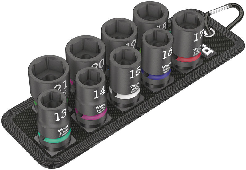 Wera 004580 10pc Belt C Impaktor 1 Socket Set, 1/2"