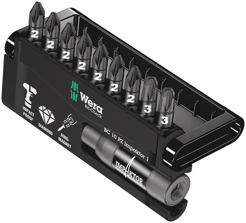 Wera 057684 10pc Bit-Check 10 PZ Impaktor 1