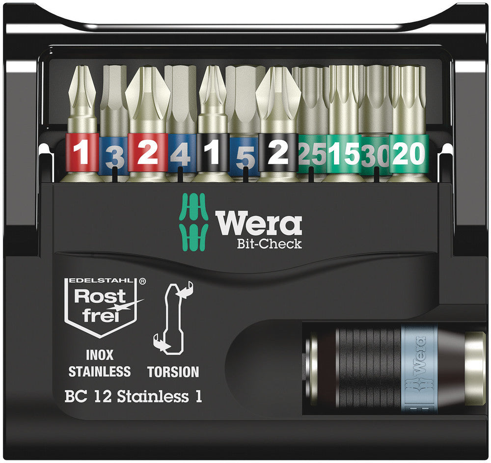 Display Bit Check Wera 057425 12pc Bit-Check 12 Stainless 1