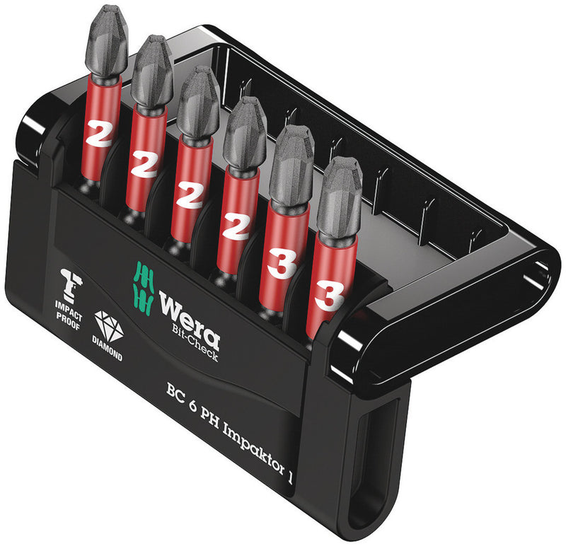 Wera 057691 6pc Bit-Check 6 PH Impaktor 1