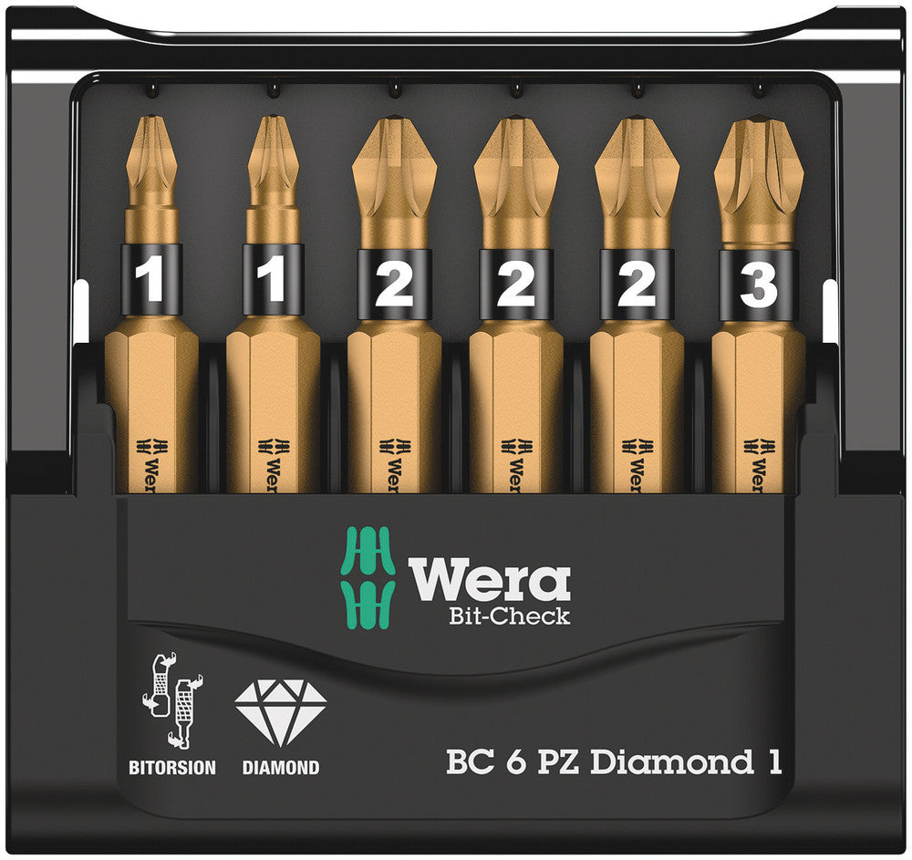 Wera 057402 6pc Bit-Check 6 PZ Diamond 1