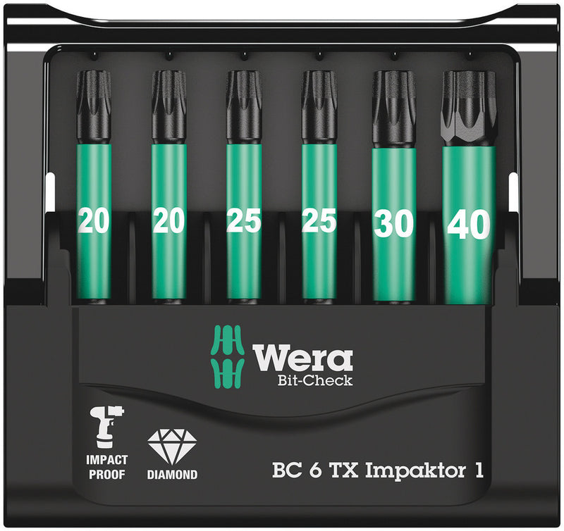 Wera 057693 6pc Bit-Check 6 TX Impaktor 1