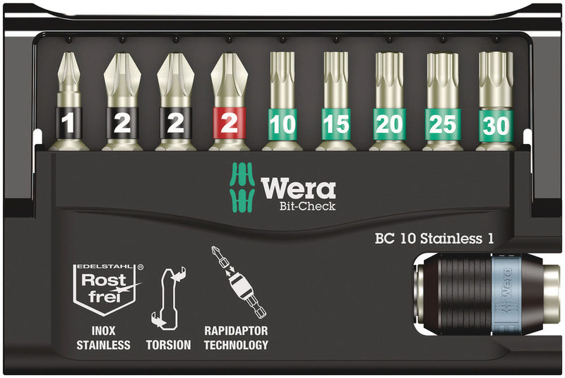 Wera 071110 10pc Bit-Check 10 Stainless 1