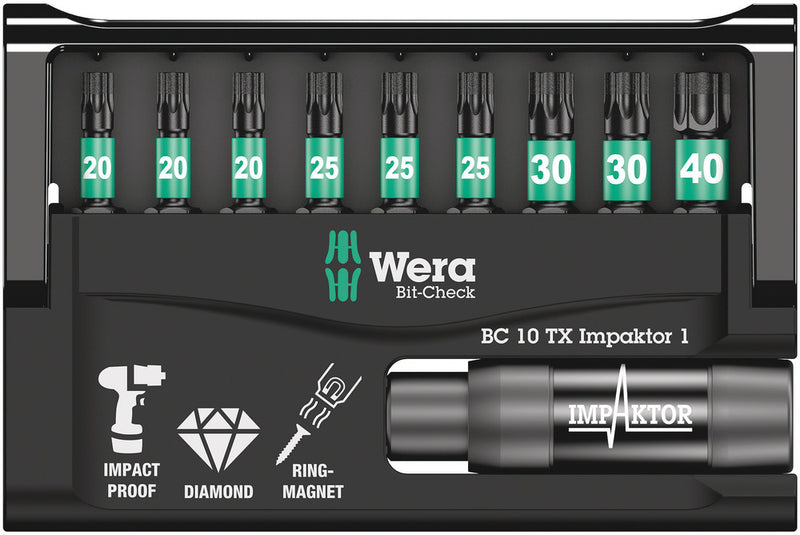 Wera 057688 10pc Bit-Check 10 TX Impaktor 1