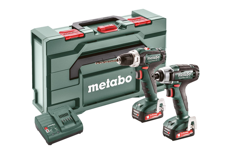 Metabo Combo Set 2.7.1 12 V 12v Cordless Drill & Impact Driver Twin Kit C/W 2x 2.0Ah Li-Power Batteries