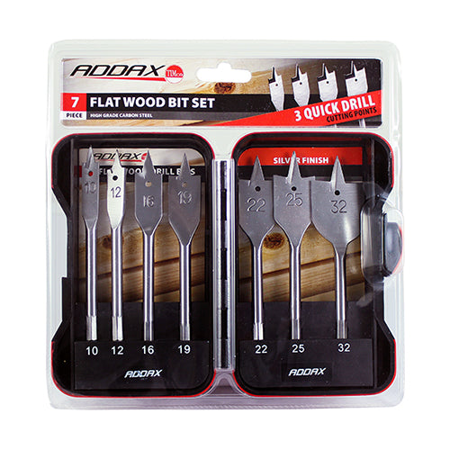 F7SET Timco 7pce Flat Wood Bit Set