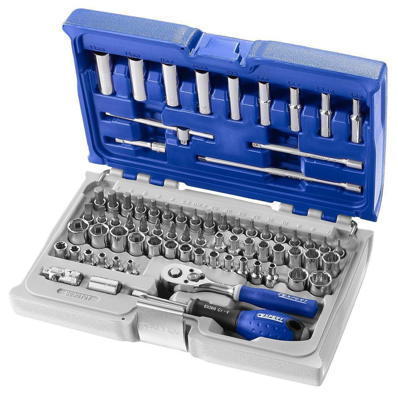 Expert By Facom E030707 1/4"Dr 73 Piece Socket and Accessory Set Metric/Imperial