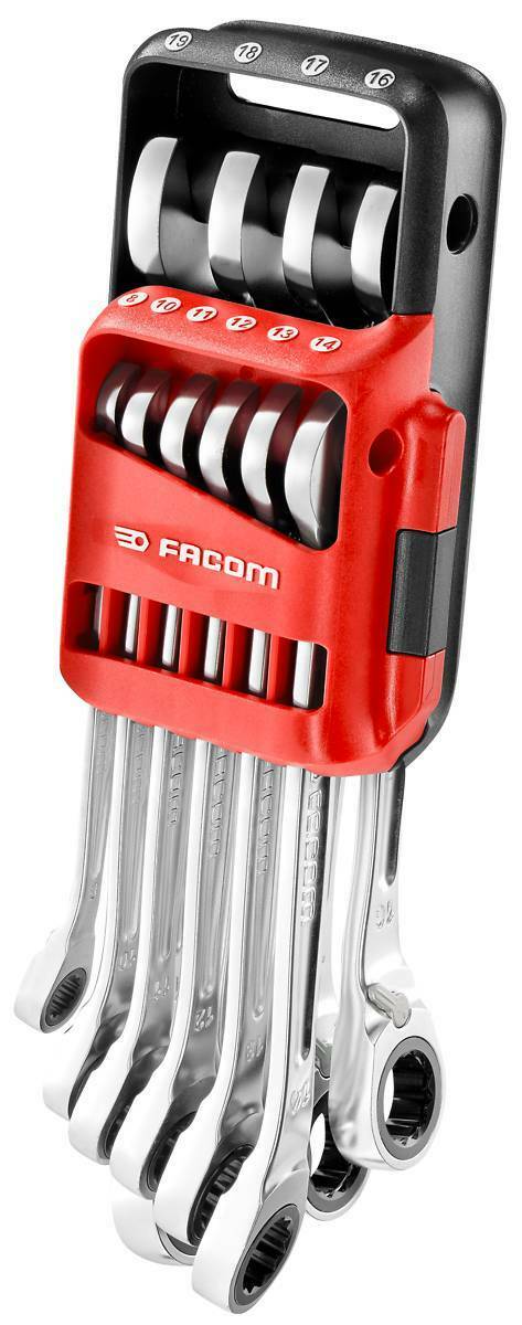 Facom 467B.JP10 8-19mm 10pce Anti-Slip Ratchet Combination Spanner