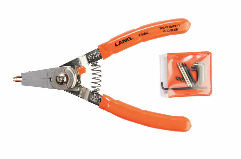 Lang 1421 Quick Switch Internal & External Circlip Plier 3-26mm C/W Tip Kit