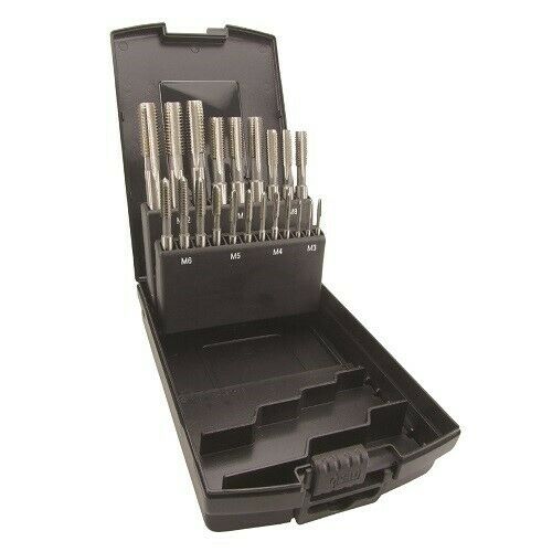 Volkel Metric HSS Straight Flute Tap Set in Plastic Case M3-M12 3 Taps Per Size