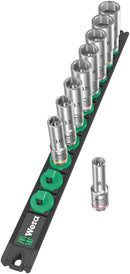 Wera 005440 9pc Magnetic socket rail B Deep 1 Socket Set, 3/8"