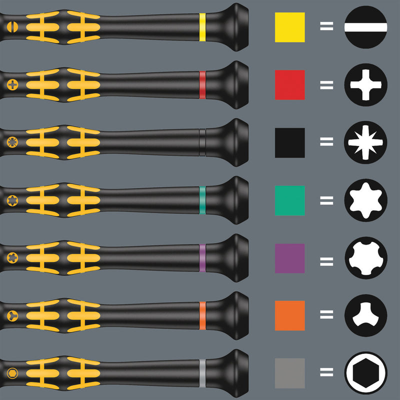 Wera 030180 6pc 1550/6 ESD Kraftform Micro Screwdriver Set