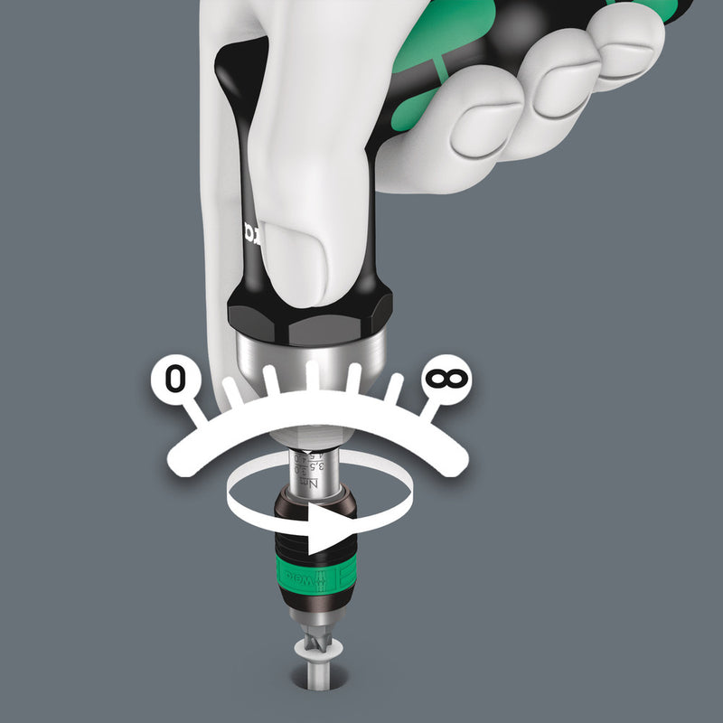 Wera 074702 7442 Kraftform Adjustable Torque Pistol-Grip Screwdriver, 3.0-6.6 Nm